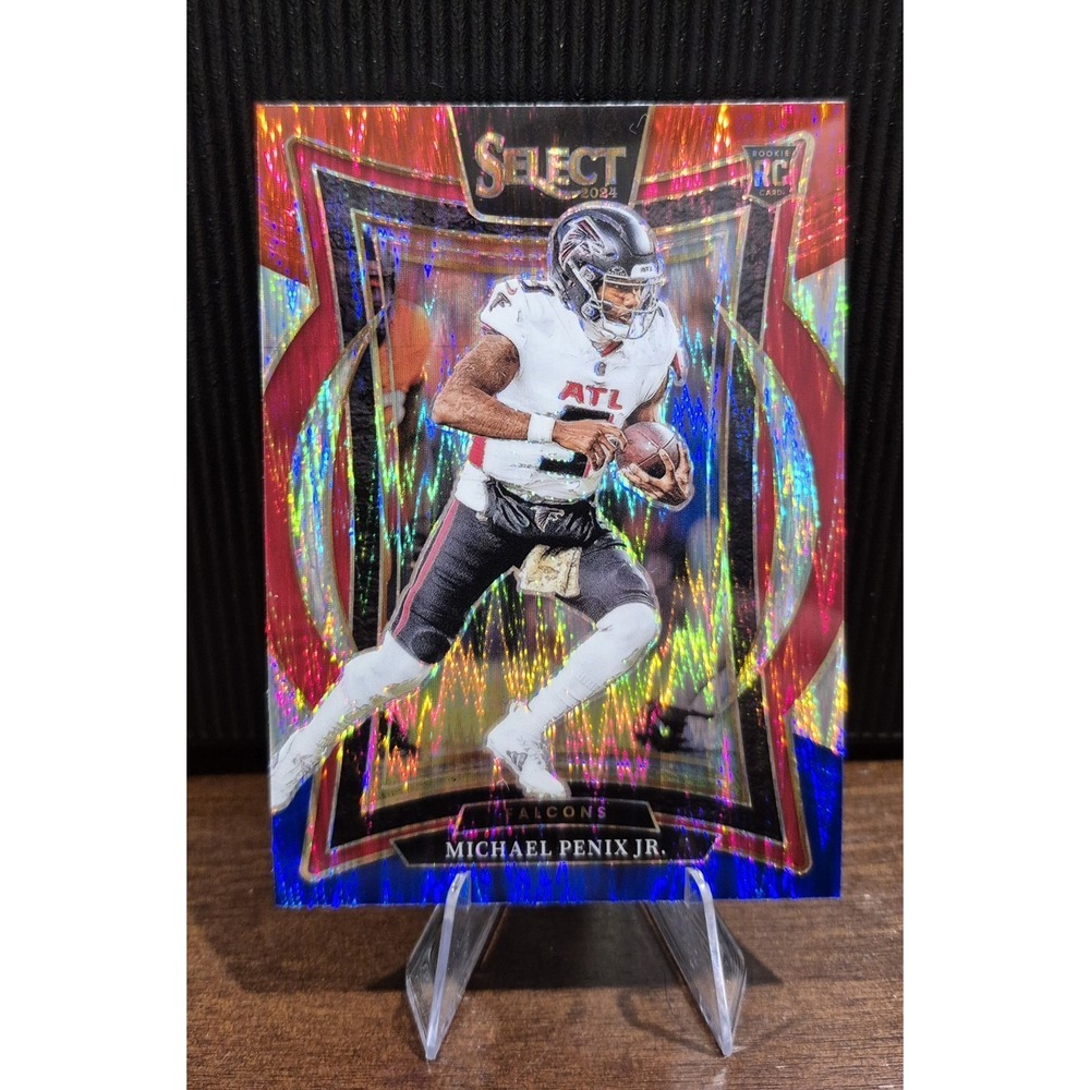 2024 Panini Select Concourse Michael Penix Jr. #80‎ Red & Blue Shock Prizm (RC)